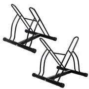 Portabiciclette per 2 biciclette 60 x 53 x 56 cm supporto stabile in metallo cromato per uso interno ed esterno acciaio nero 20_0018341
