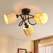 ZMH Faretto da soffitto a 3 luci E14 Nero Naturale Lampada da soffitto Carta Soggiorno