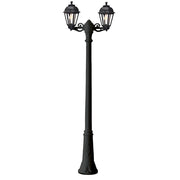 Lampada da Terra CHRIS Bollard 186cm in Policarbonato Nero, Attacco E27 IP44, Resistente Raggi UV, Ruggine e Corrosione - Rossini Group