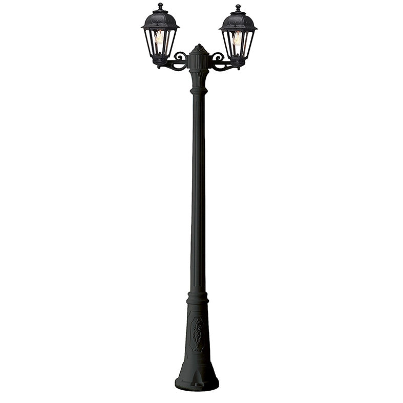 Lampada da Terra CHRIS Bollard 186cm in Policarbonato Nero, Attacco E27 IP44, Resistente Raggi UV, Ruggine e Corrosione - Rossini Group