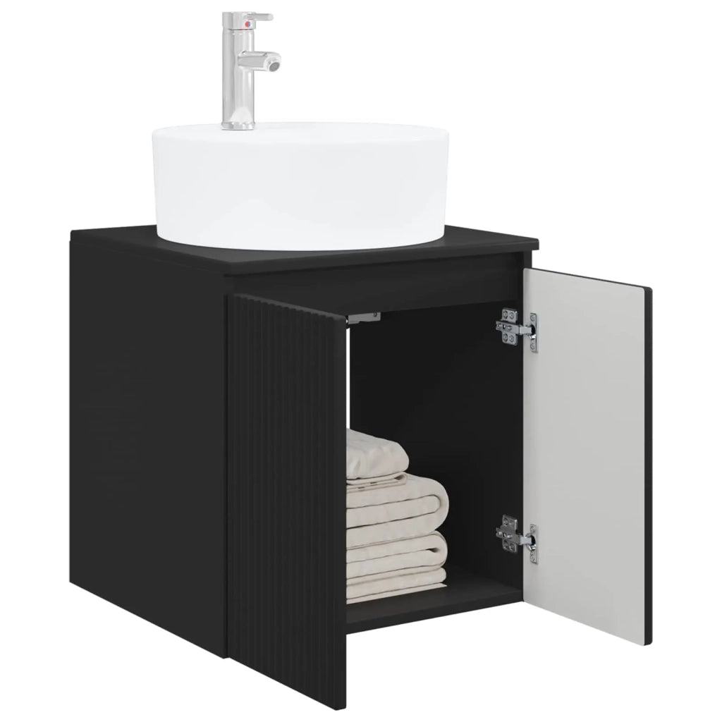 Mobile Lavabo da Parete Nero 49,5 x 44,5 x 65 cm 890433