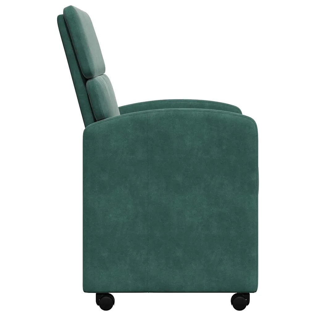 Sedie da Pranzo con Ruote 2 pcs Verde scuro 58 x 65 x 98 cm 42017877