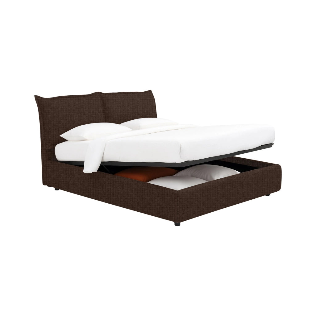 Malton, Letto Piazza e Mezza Sfoderabile Made in Italy, Marrone