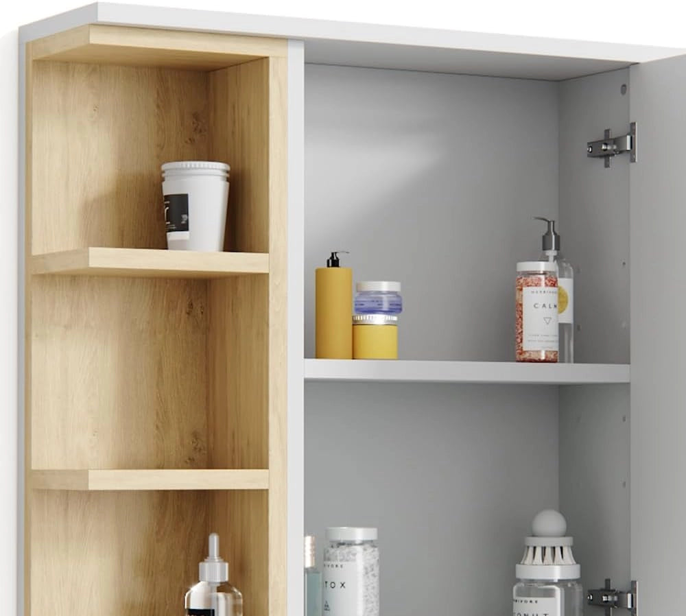 Specchio contenitore bagno Aquis, Bianco, 79.6 x 64 cm, per la conservazione in bagno e combinabile con Aquis