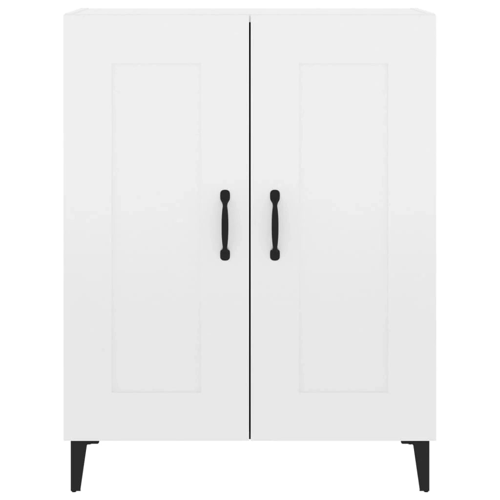 Buffet credenza cassettiera mobiletto mobile contenitore organizer per cucina soggiorno finitura lucida 69,5 x 34 x 90 cm legno ingegnerizzato bianco 02_0030734