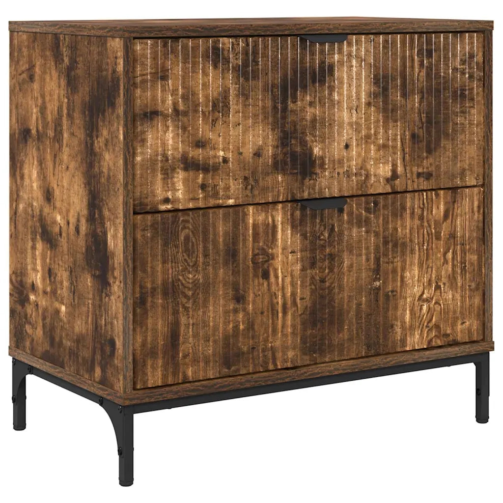 Comodino-Tavolino da notte Rovere fumo 63.5 x 36 x 61 cm Legno multistrato