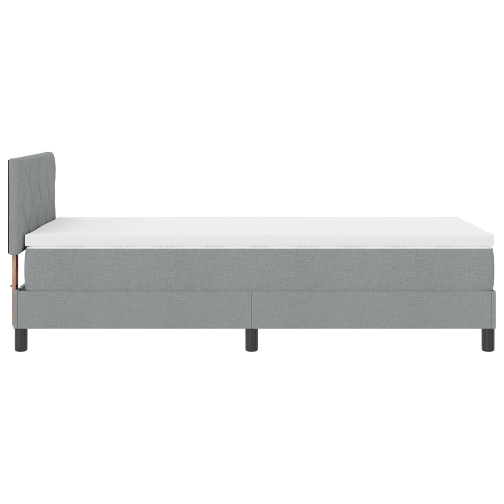 Letto con Box Spring con Materasso Grigio Chiaro 90x200 cm Tessuto