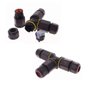 2 Connettori Veloce IP68 Forma T 3 Posti per Cavo Elettrico 6 12mm 125x80x30mm