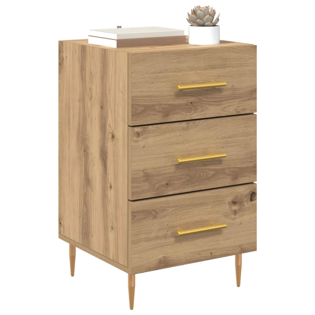 Comodino | Armadio da Notte | Mobiletto da notte Rovere artigianale 40 x 40 x 66 cm