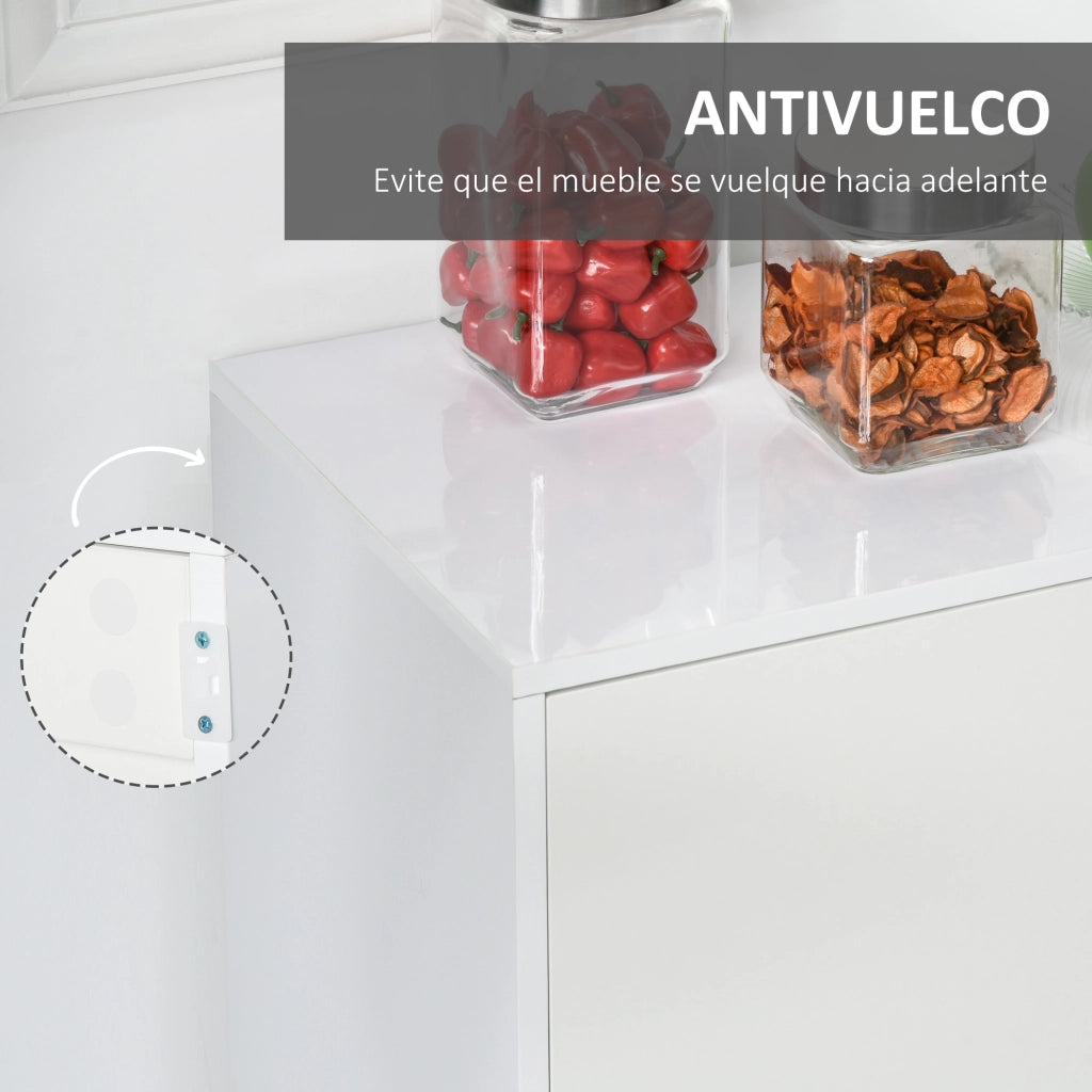Credenza con ante e cassetti ¨C zephmum ¨C Bianco 117x36x74 cm
