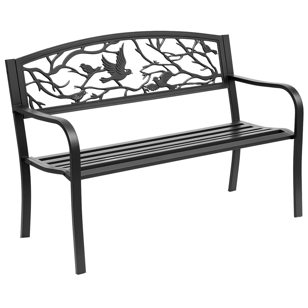 Panchina da giardino 2 posti per esterno balcone patio e terrazza design rustico chic robusta e pratica 127 x 60 x 85 cm
