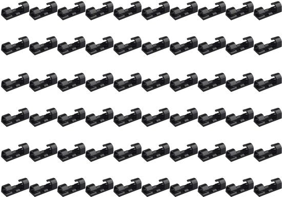 Clip per cavo autoadesivo forte da 60 pezzi - Organizzatore per cavi - Risparmia spazio - Adatto per cavi da 7mm - Materiale ecocompatibile in plastica
