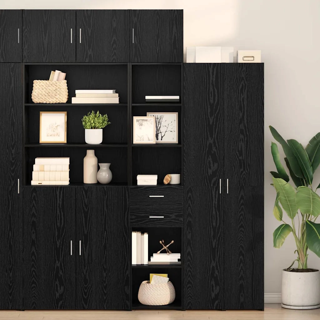 Credenza Rovere Nero 40 x 42,5 x 185 cm Legno multistrato 3402637