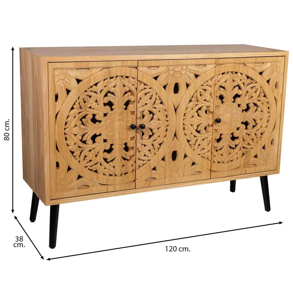 Credenza legno marrone 120x38x80h cm