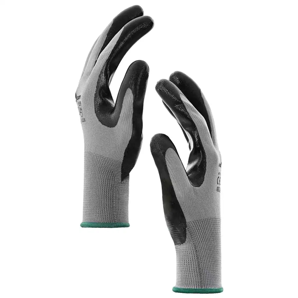 Guanti da Lavoro 12 pz Grigio e Nero 11 / XXL Poliestere CFW4356460
