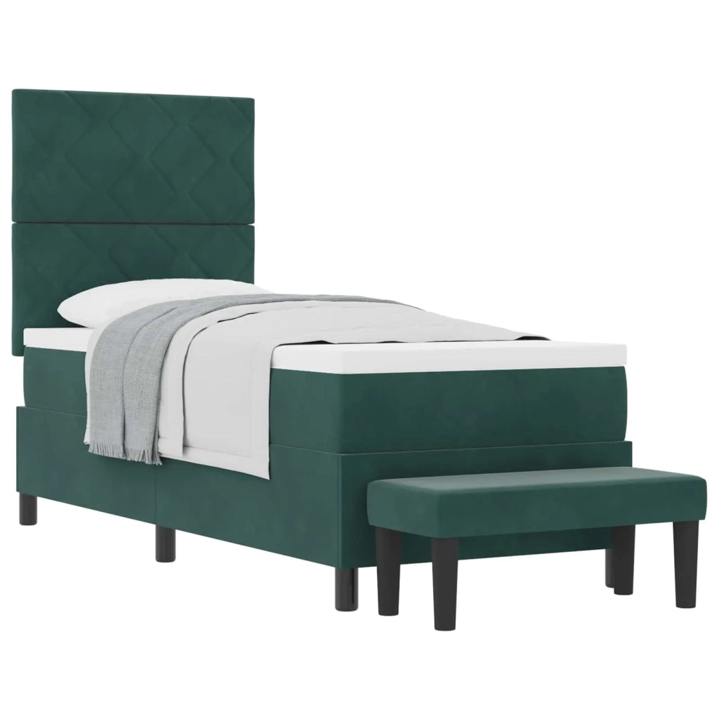 Letto a molle con testiera Verde scuro 200 x 80 cm Velluto 3344543