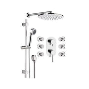 Set doccia composto da soffione minimale, saliscendi e miscelatore - serie minimal