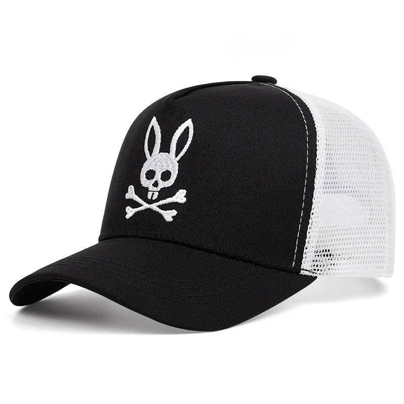 Cappellino da baseball Psycho Bunny, bianco e nero