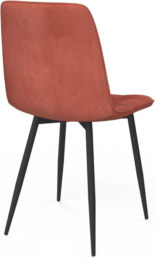 Set di 4 sedie da pranzo MILA in velluto color terracotta