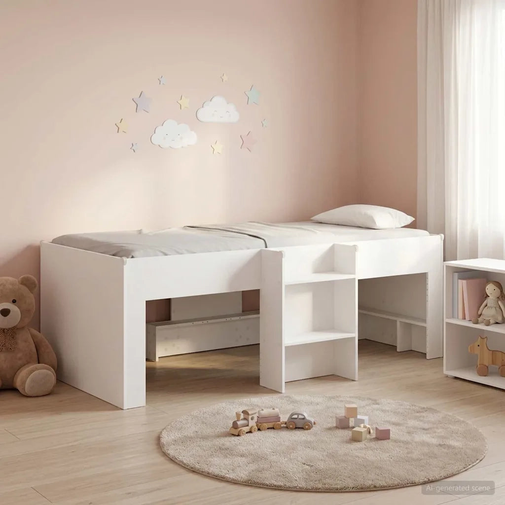 Letto Alto per Bambini | Letto Infantile | Lettino 2 pcs Bianco 98.5 x 200 cm