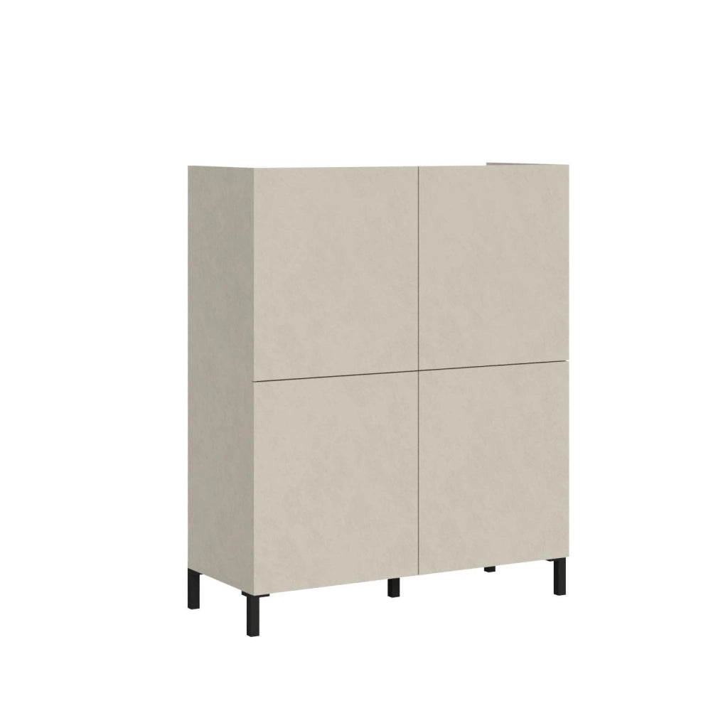 Credenza alta 4 ante 90x35x110 cm cashmere - SOLARIA