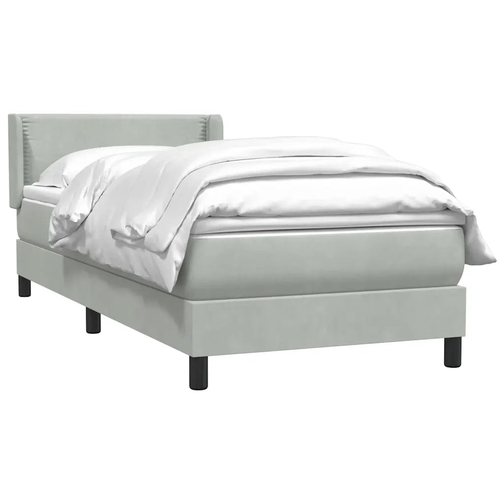 Giroletto a Molle con Materasso-Struttura Letto Grigio Chiaro 80x210 cm Velluto 519991