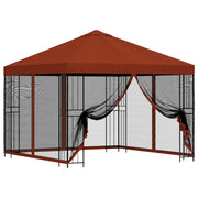 Gazebo | Pergolato da giardino con pareti laterali 3 x 3 m Terracotta