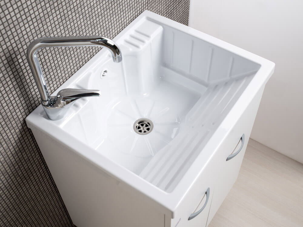 Mobile Lavatoio in ABS 60x60x88 cm 2 Ante Ambrosini Oceano Bianco Opaco