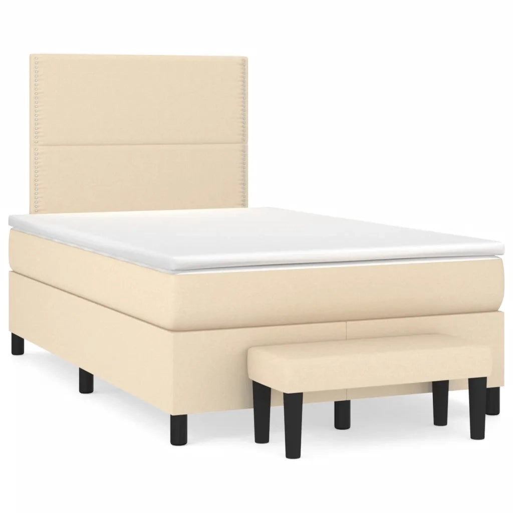 Giroletto a Molle con Materasso Crema 120x190 cm in Tessuto 3270353