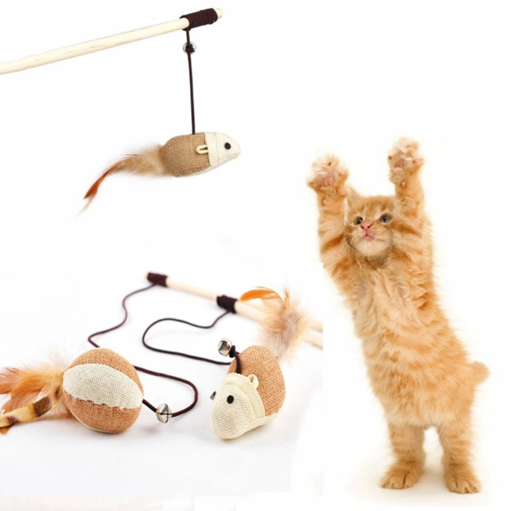 Trade Shop - Gioco Per Gatto Gatti Asta Con Pupazzo Topo Topolino Palestra Tiragraffi Unghie -