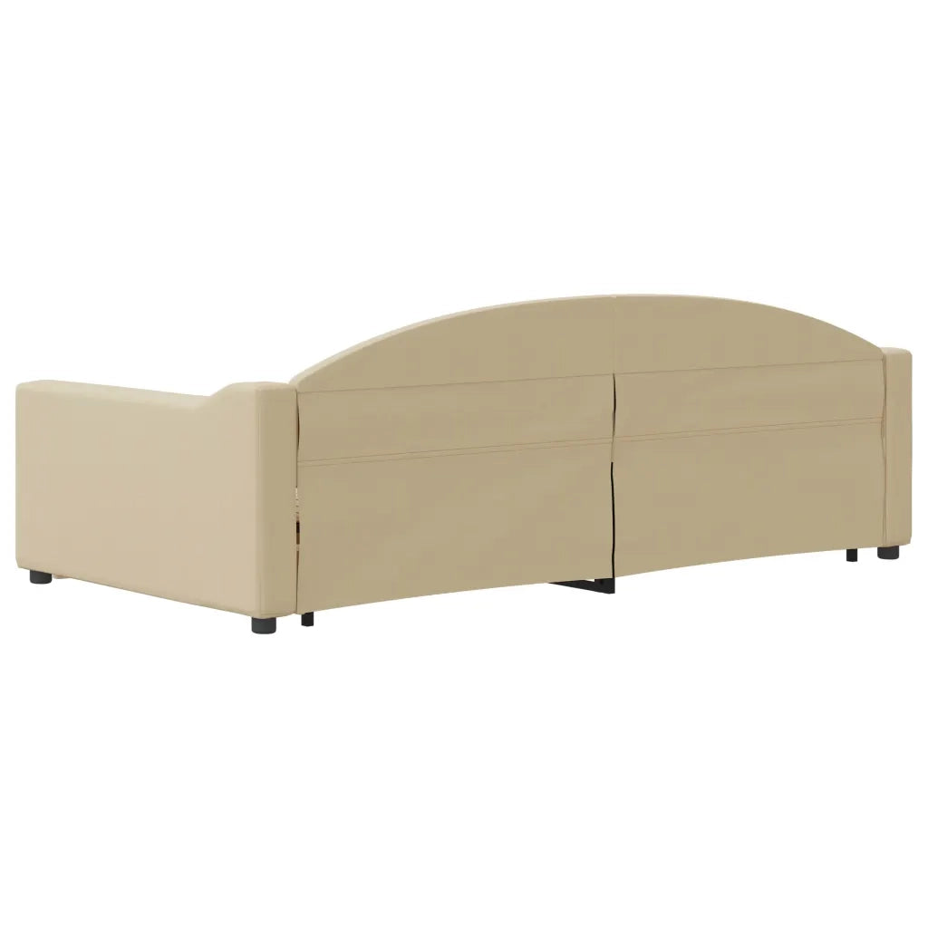 Divano Letto Estraibile con Cassetti-Sofa Letto-Daybed Crema 100x200cm in Tessuto 312280