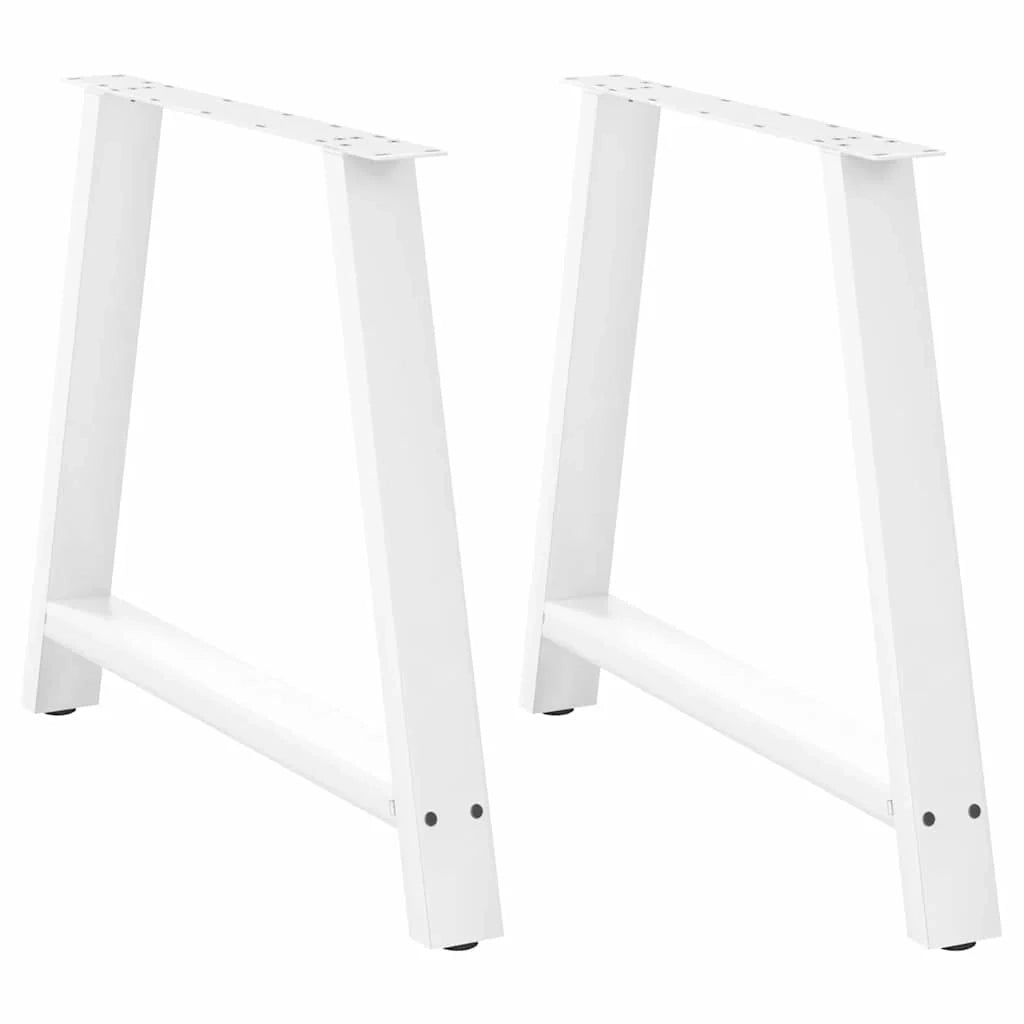Set di 2 gambe robuste per tavolo da pranzo a forma di A 100 x 72 cm con moderna regolazione dell'altezza acciaio bianco 02_0057141