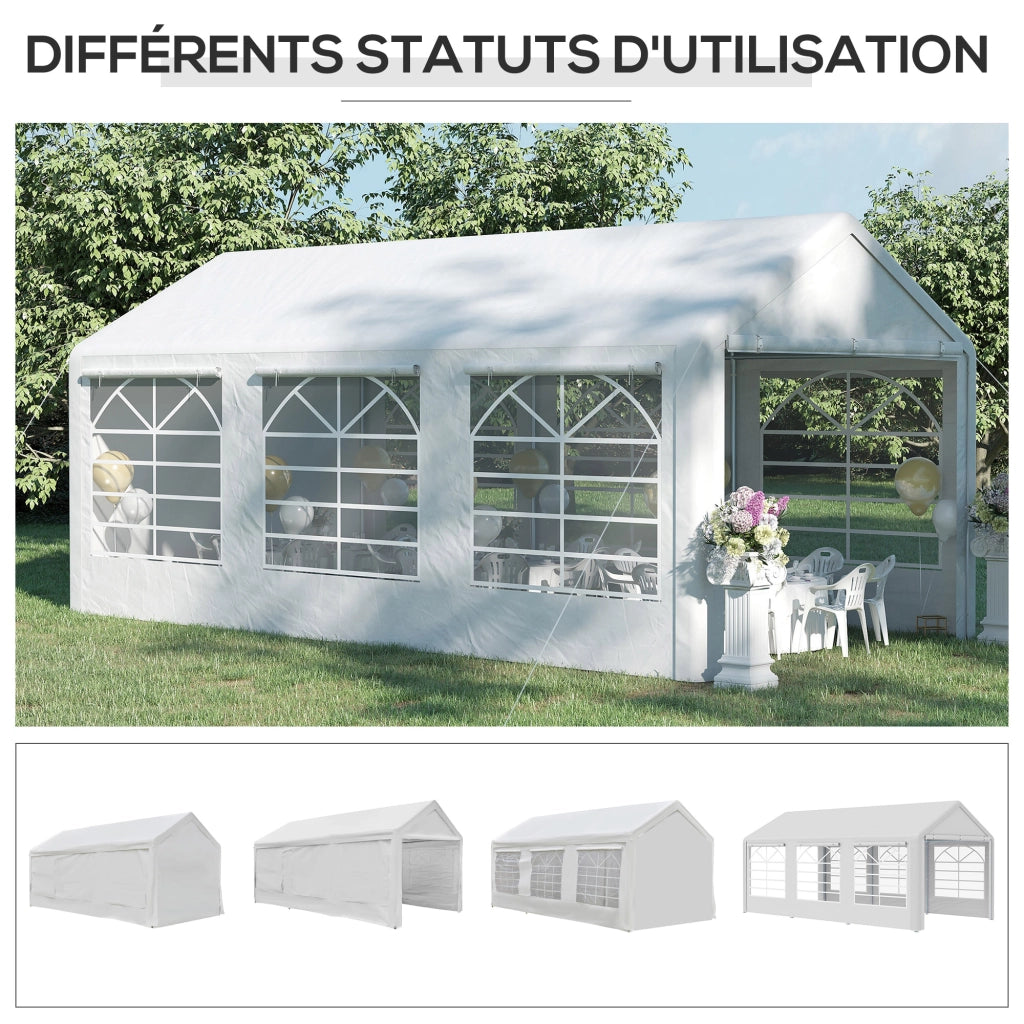 Tenda da giardino 6x3m ¨C zephmum ¨C 4 pareti 6 finestre bianco