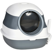 Lettiera per Gatti 5kg max con Paletta e Deodorante Inclusi, Design Pieghevole e Maniglia, in PP e ABS, 52x41x38 cm