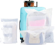 Organizzatore per bagagli con 24 tasche riutilizzabili, sacchetti di plastica respiranti per abbigliamento, scarpe e cosmetici - 6 misure