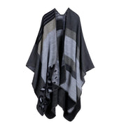 Sciarpa da donna in cashmere sfumato mimetico in stile europeo e americano con spacchi, extra lunga e spessa