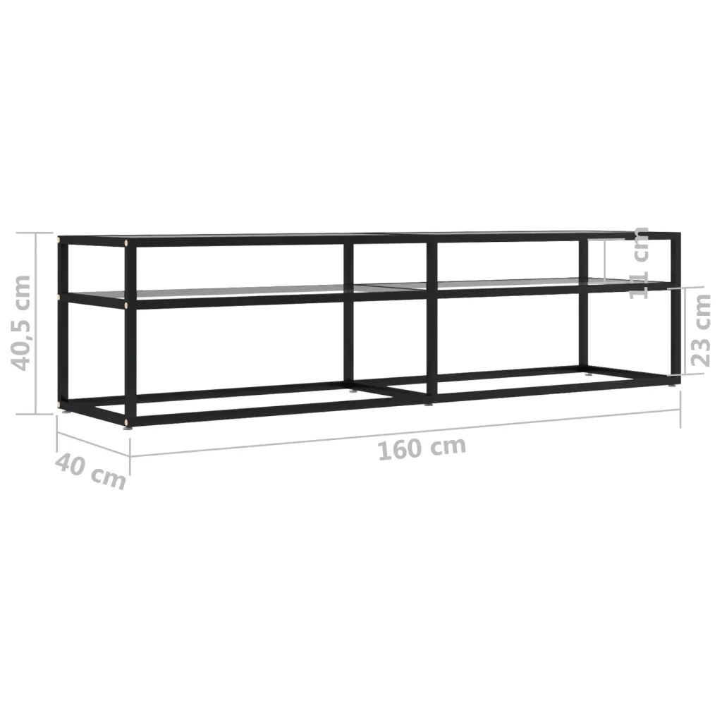 Mobile Porta TV Trasparente 160x40x40,5 cm in Vetro Temperato 331718
