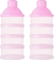 Dispensatore di polvere di latte a 4 livelli, portatile e trasportabile, per la conservazione del latte in polvere per l'alimentazione dei bambini, set da 2 pezzi, BPA libero.