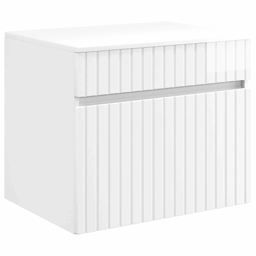 Set di mobili per il bagno Bianco Lucido Legno ingegnerizzato 3404304