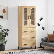 Credenza Rovere Sonoma 69,5x34x180 cm in Legno Multistrato 3198428