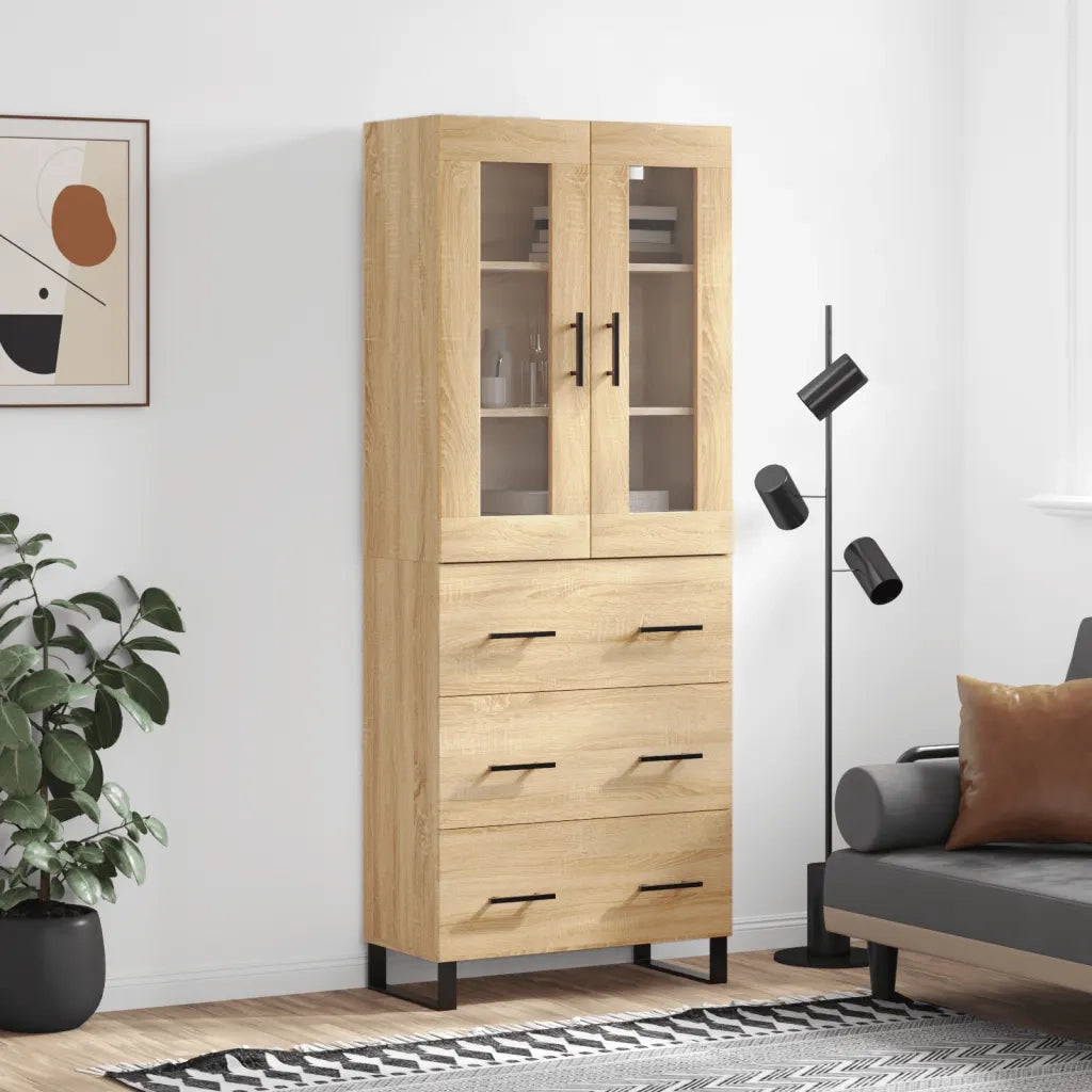 Credenza Rovere Sonoma 69,5x34x180 cm in Legno Multistrato 3198428