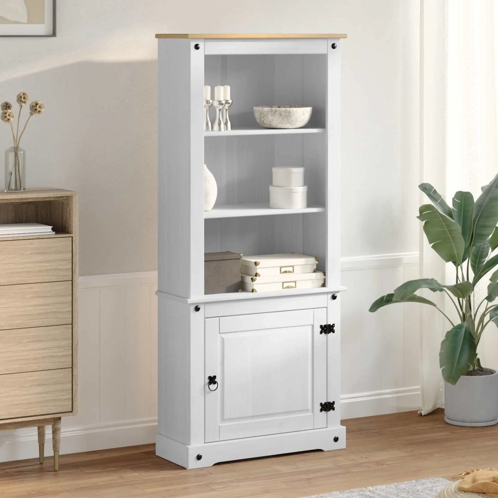 Credenza Bianco 74 x 38 x 170 cm Pino massello 42024950