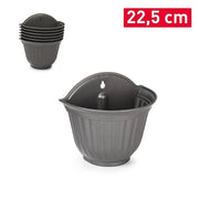 Vaso da Parete Giardino Balcone Roma Antracite 23 cm