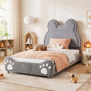 Letto per bambini imbottito a forma di orso 90x200 cm; grigio