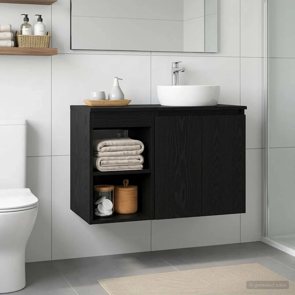 Armadio Bagno In-between Rovere Nero 30 x 41 x 50 cm 890343