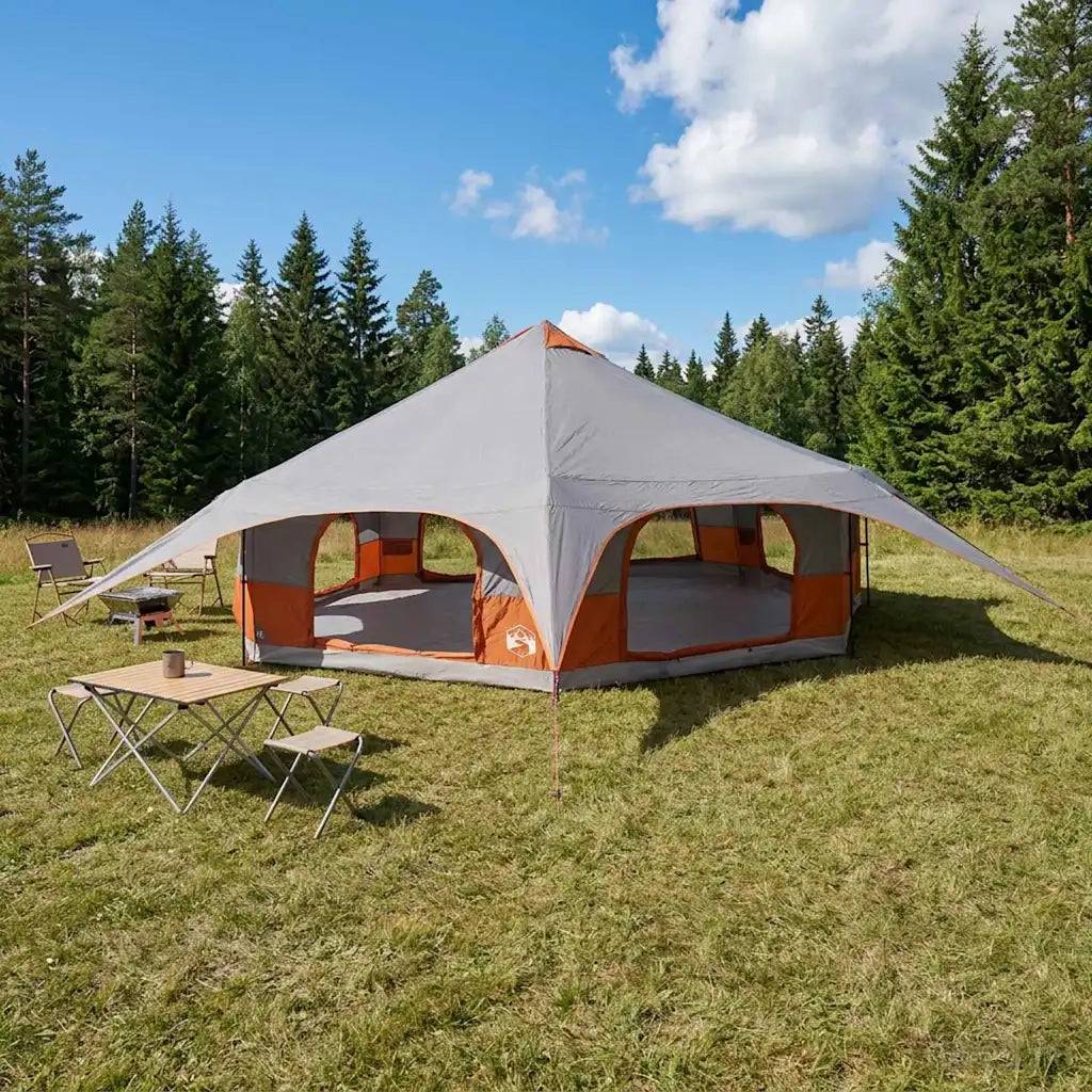 Tenda Familiare Grigio e arancione 18 Persone