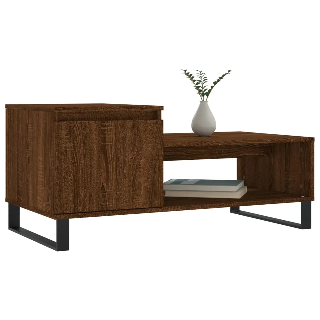Tavolino da Salotto Rovere Marrone100x50x45cm Legno Multistratocod mxl 126753