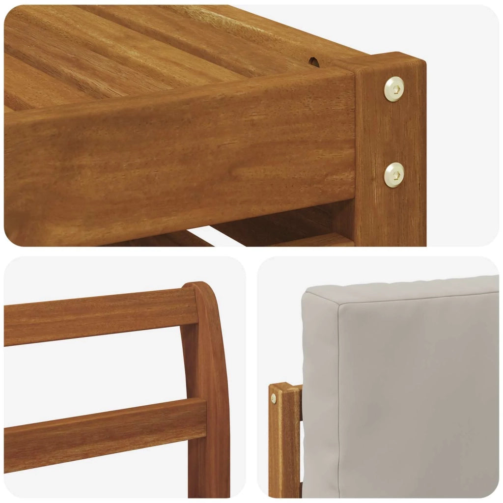 Set di divani da esterno 8 pcs Grigio Naturale e Chiaro