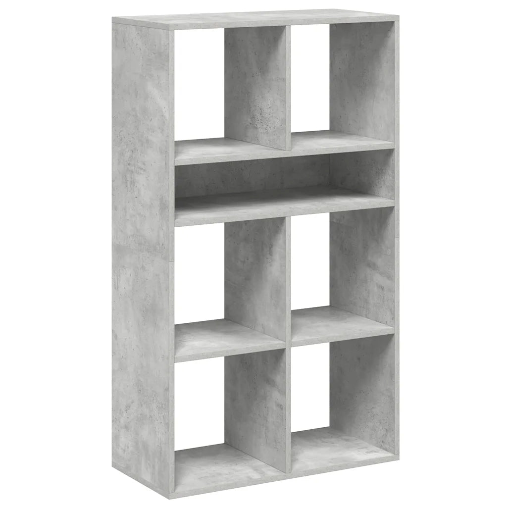 Libreria-Scaffale per Libri-Mobile di Stoccaggio Grigio Cemento 66x31x112 cm in Legno Multistrato