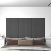 Testiera da Parete 12 pcs Grigio 30 x 15 cm Tessuto 4008311